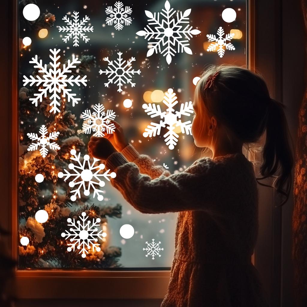 Autocolante pentru ferestre de Crăciun Decoratiuni de Crăciun Fericit pentru casă 2024 Autocolant pentru fereastră Ornament de Crăciun Natal Natal Cadou de Revelion 2025