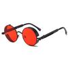 Vintage Steampunk Red Sunglasses Men Round Punk Alloy Metal Retro Sun Glasses Women  Goggles Gothic Style Shades