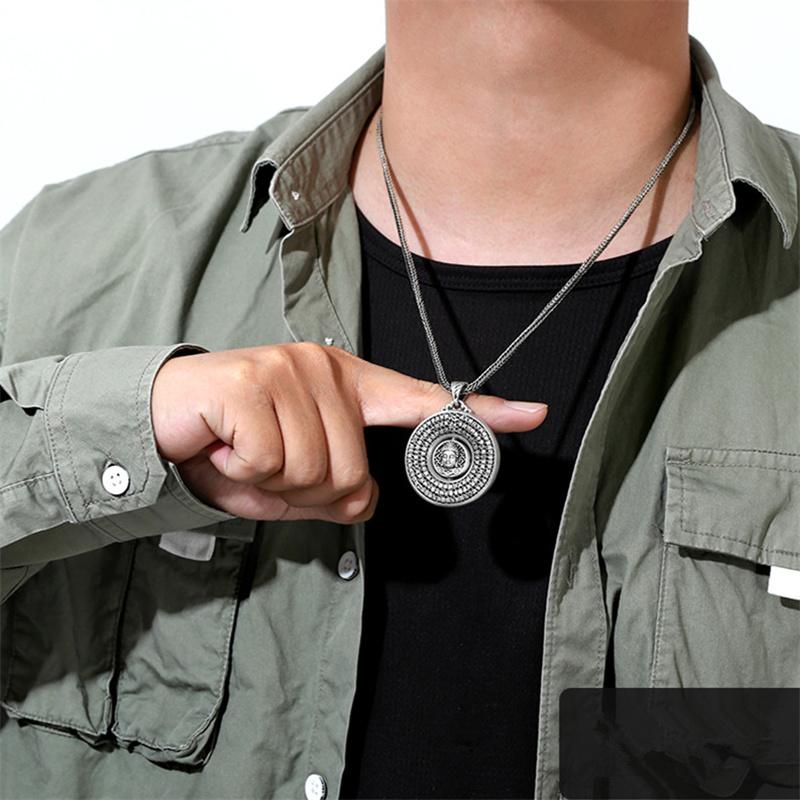 Blessing Heart Sutra Buddha Pendant For Women Men Jewelry Rotatable Tathagata Paramita Scriptures Necklace Male Accessories