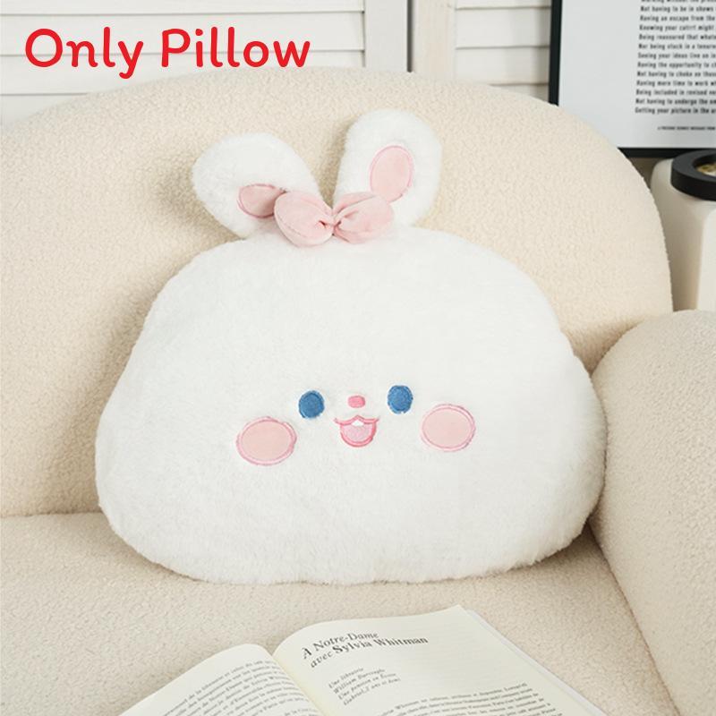 Cute Panda Round Plush Cushion With Faux Fur Cover For Bedhead Lounge And Back Support