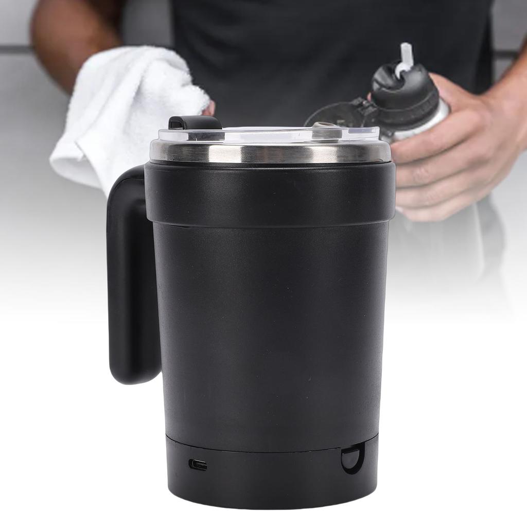 Self Stirring Mug Stainless Steel Automatic Magnetic Coffee Mug USB Rechargeable 380ML Capacity with Straw