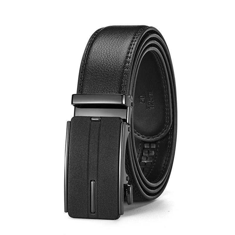 Men's High-End Genuine Leather Automatic Buckle Belt for Casual Trousers