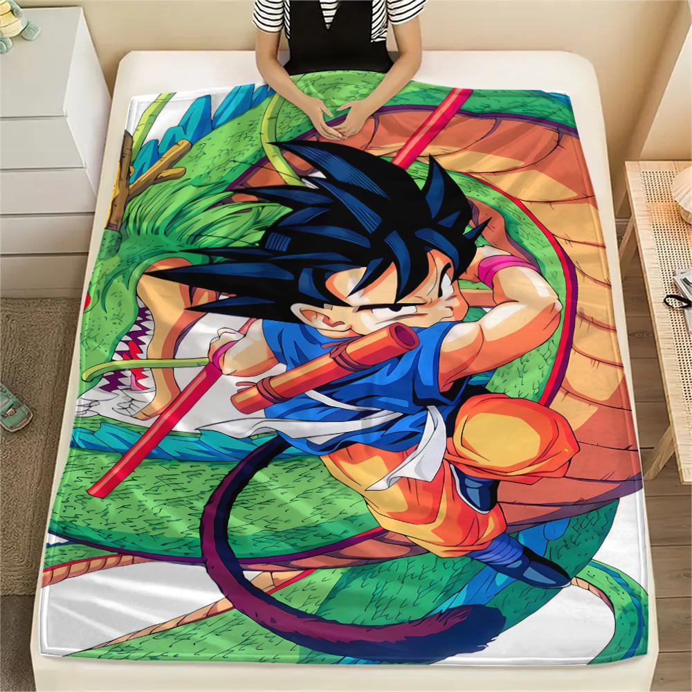 Dragon Ball character Print Flannel Blanket High quality Comfortable for All Seasons Home Decor Warmth and Comfort Perfect for Christmas Gifts