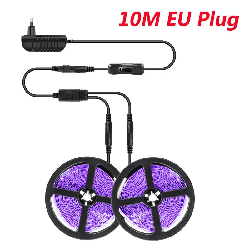 5M/10M UV LED Strip Light Ultraviolet Lamp 385-400nm Black Light 2835 SMD DC12V Ribbon For Glow Party Kitchen Decoration