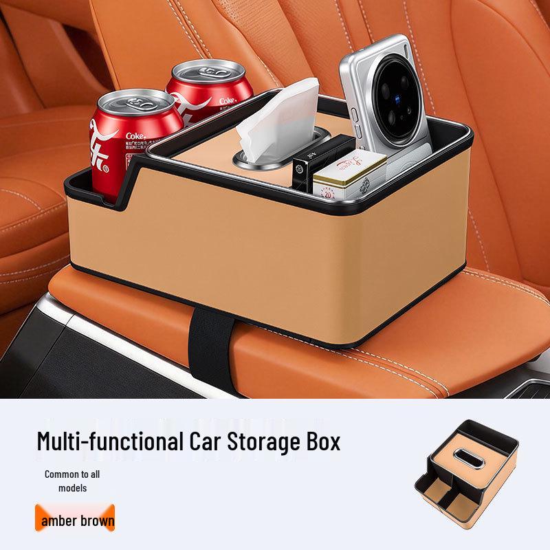 Compatible Tissue Box and Cup Holder for Zeekr Models X007, 001, 009, 7X, 8X, 9X, MIX - Car Armrest Storage Solution