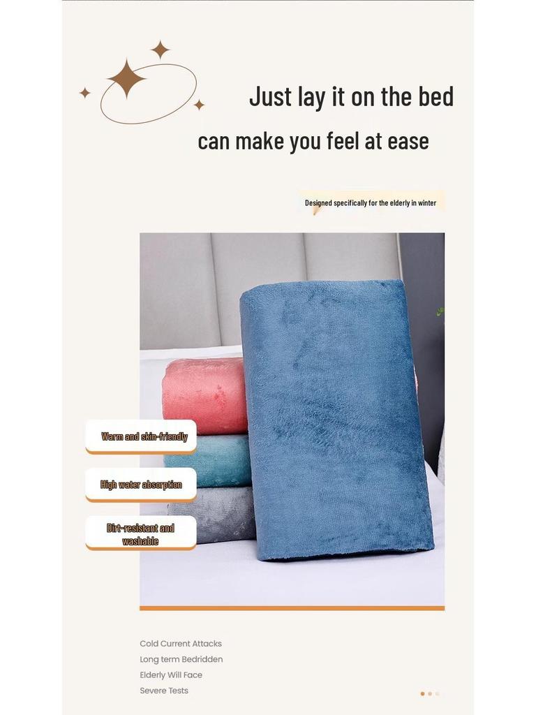 Non-slip Waterproof Milk Fleece Urine Pad - Winter Plus Velvet, Anti-leak Care for Elderly