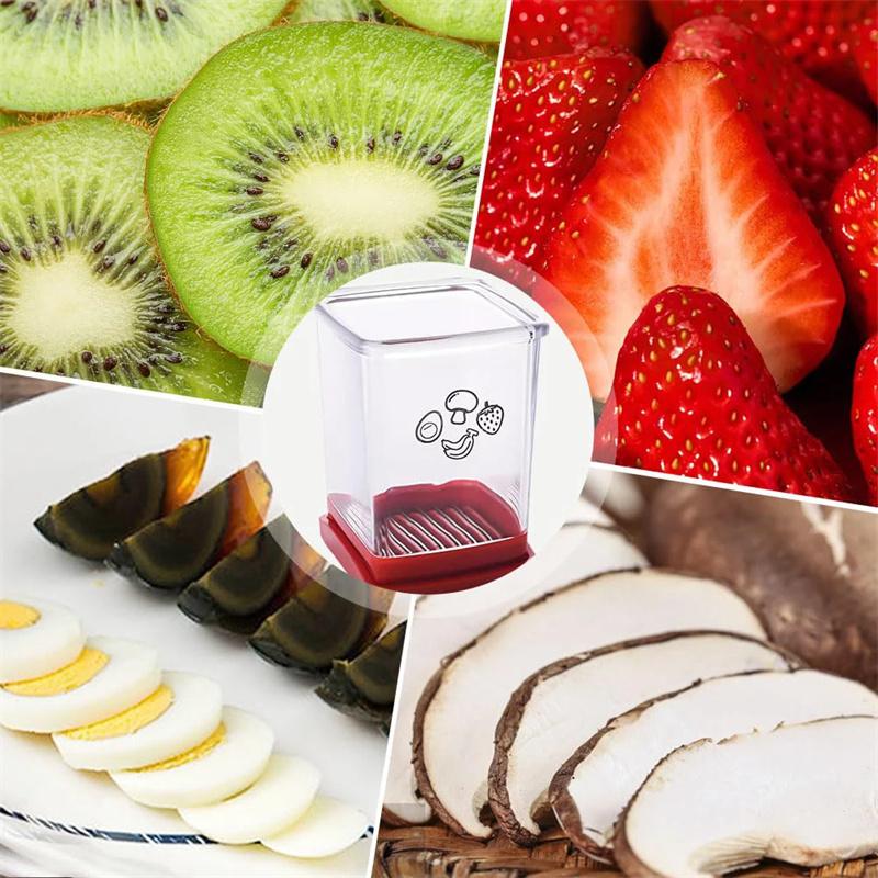 Fruit Vegetable Speed Slicer with Push Plate Manual Cup Cutter Portable Banana Strawberry Slicing Tool Kitchen Accessories