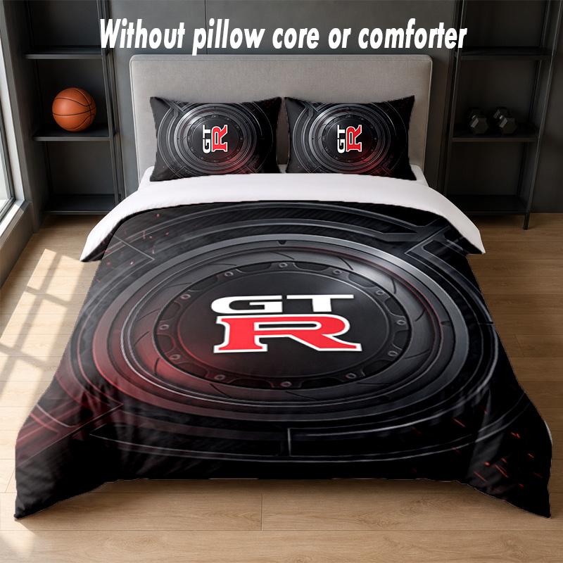Nissan GT-R Design Bed Bedding Set 1 Duvet Cover + 2 Pillowcases Soft Breathable Household Bed Linens