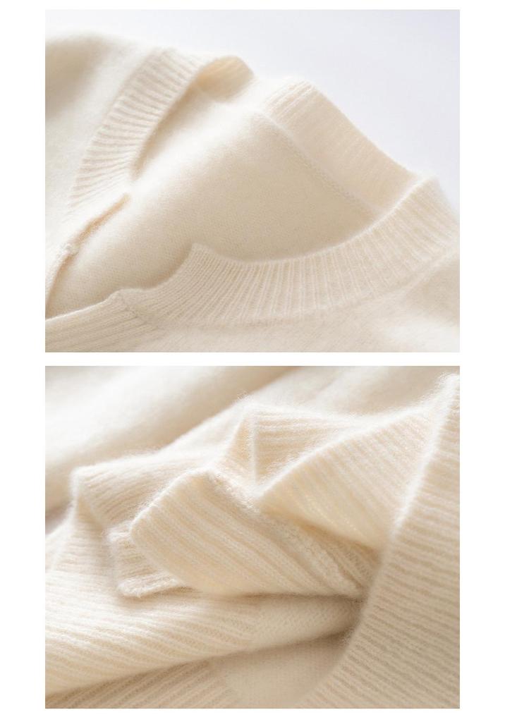 Autumn/Winter Women's Cashmere Cardigan - Single-Breasted, Round Neck Outerwear, Loose Fit
