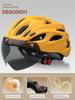 Yu Zhaolin Bicycle Helmet with Integrated Goggles, One-Piece Riding Helmet for Men and Women, Mountain and Road Bike Safety Helmet