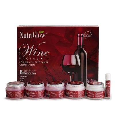 NutriGlow Wine Facial Kit For Radiant Glow, All Skin Types- 250g+10ml and NutriGlow Instant Glow Beauty Wine Facial Kit With Free 5 In 1 Face Mas