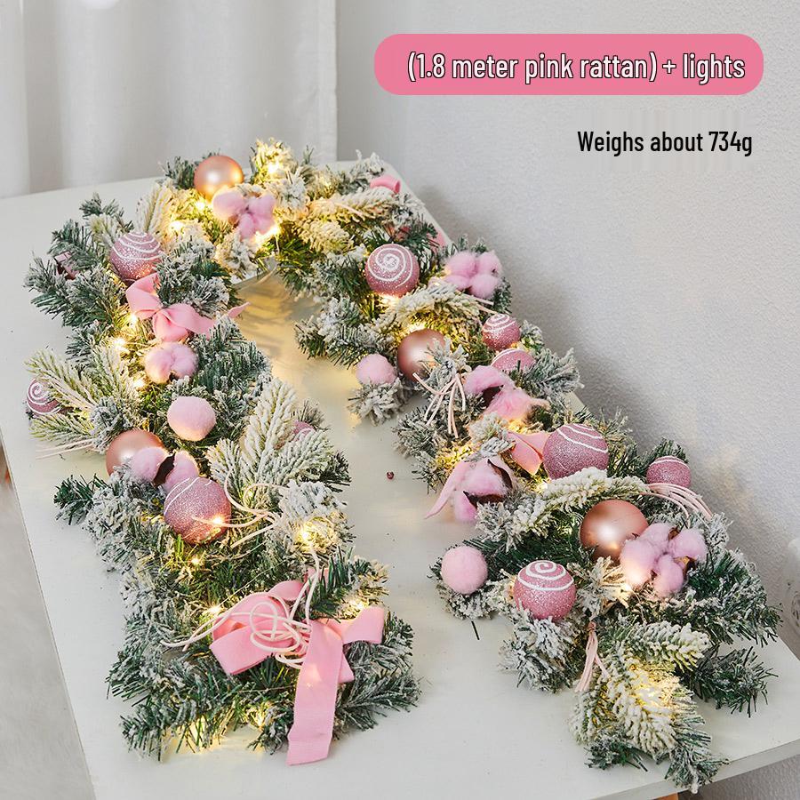 Enchanted Snowy Christmas Rattan Wreath for Window and Mall Displays