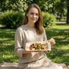 Disposable Tableware — Non-Stick, - Square Plates With A Peel-Away Design For Easy Serving; Material Suitable For Both