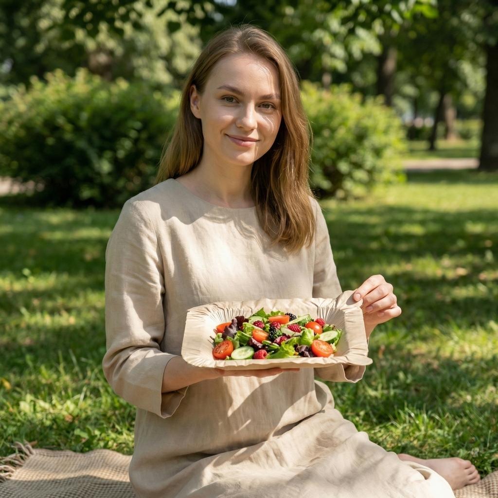 Disposable Tableware — Non-Stick, - Square Plates With A Peel-Away Design For Easy Serving; Material Suitable For Both