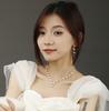 Set Earrings Necklace Wedding Silver Rhinestones Pearls Feminine Elegant B22