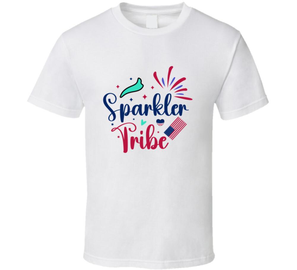 Sparkler Tribe Patriotic Tee July 4th Tshirt American Flag Unisex T Shirt XXXL