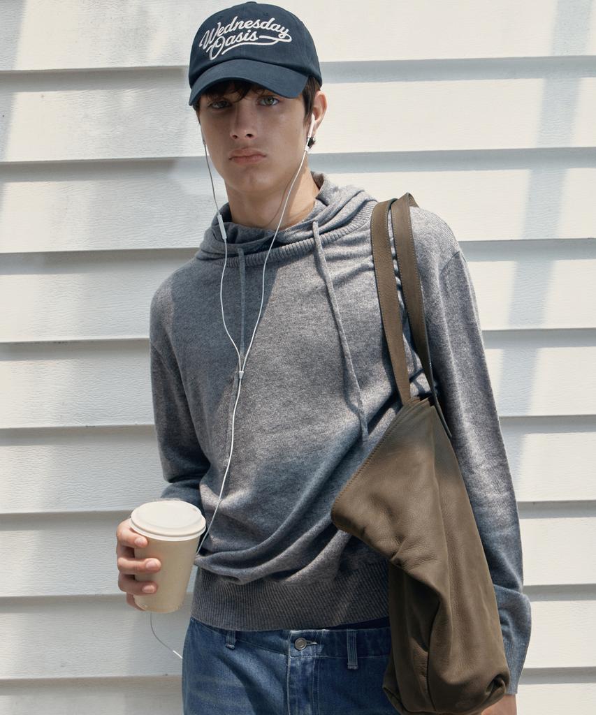WEDNESDAY OASIS Lambswool Hooded Knit_Gray(Wcb6Kn85)