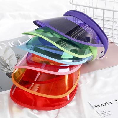 Sommer-Anti-UV-Sonnenhut mit leerem Oberteil für Damen und Herren, transparente Schirmmütze aus PVC, Outdoor-Sport, Bonbonfarben, Sonnenschutz, Golfmütze