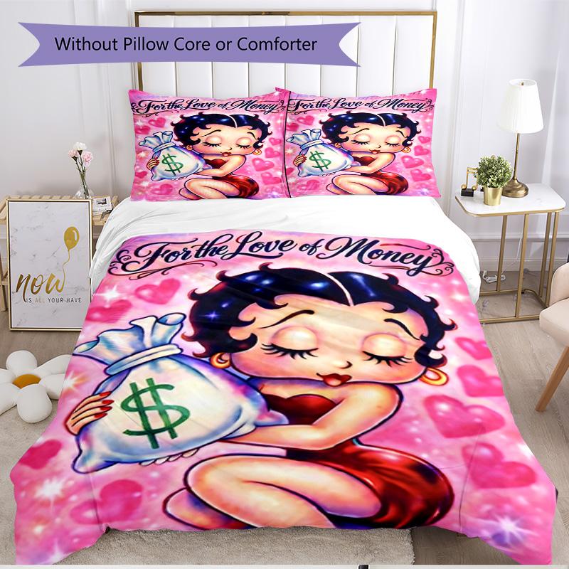 3pcs Duvet Cover Set (1*Duvet Cover + 2*Pillowcase, Without Core), doll Print Soft All‑Season Bedding Set, Home Bedroom Decor Gift