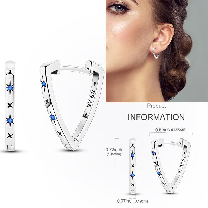 925 Silver Hoop Earring Moon Sun Earring Pendent Zircon Heart Shape Star Eardrop For Women Girl Making Jewelry