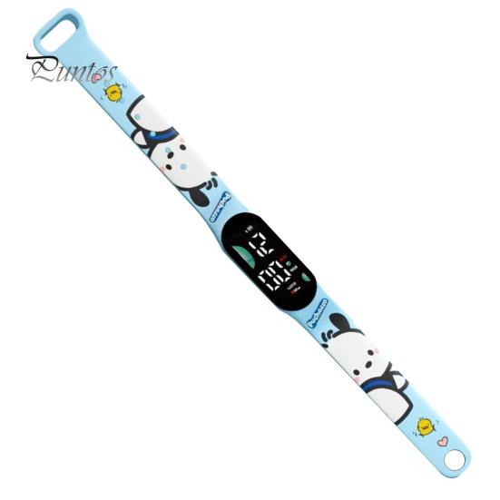 Children Digital Watch LED Cartoon Dog Print Adjustable Silicone Strap Clear Accurate Display Portable Students Unisex Wristwatch