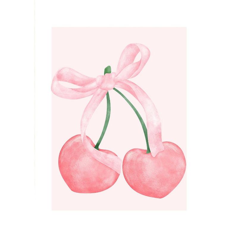 Trendy Watercolor Pink Bows Balloon Puppy Preppy Posters and Prints Canvas Printing Wall Art Picture for Girls Room Home Decor