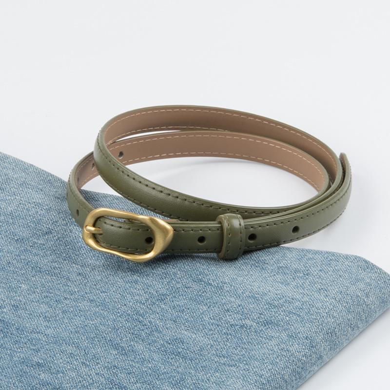 Genuine Leather Women's Thin Belt Cowhide Jeans Skirt Casual Pants Belt Belt Wide Waist Seal
