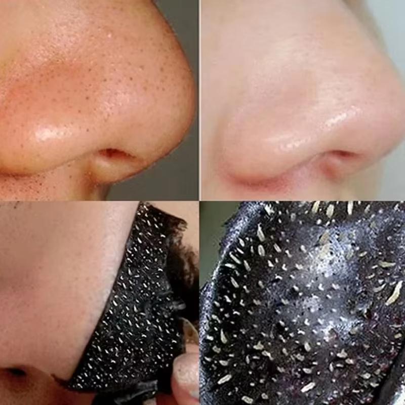 Masque anti-points noirs au charbon de bambou, rétrécit les pores, élimine l'acné et les points noirs, nettoie le nez, masque peel-off noir, soin de la peau