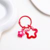 Metal Open Ring Keyrings Colorful Resin Five-Pointed Star Bell Pendant Keychain For Women Girl Car Hanging Trinket Key Holder