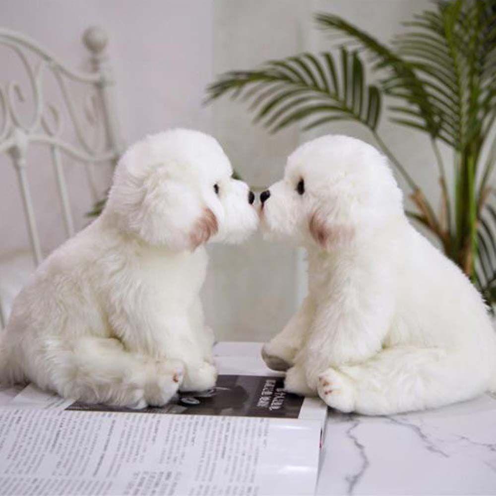 Pets Fluffy Maltese Plush Toy Stuffed Animal Puppy Dog Plush Maltese Stuffed Dog  Children Toy
