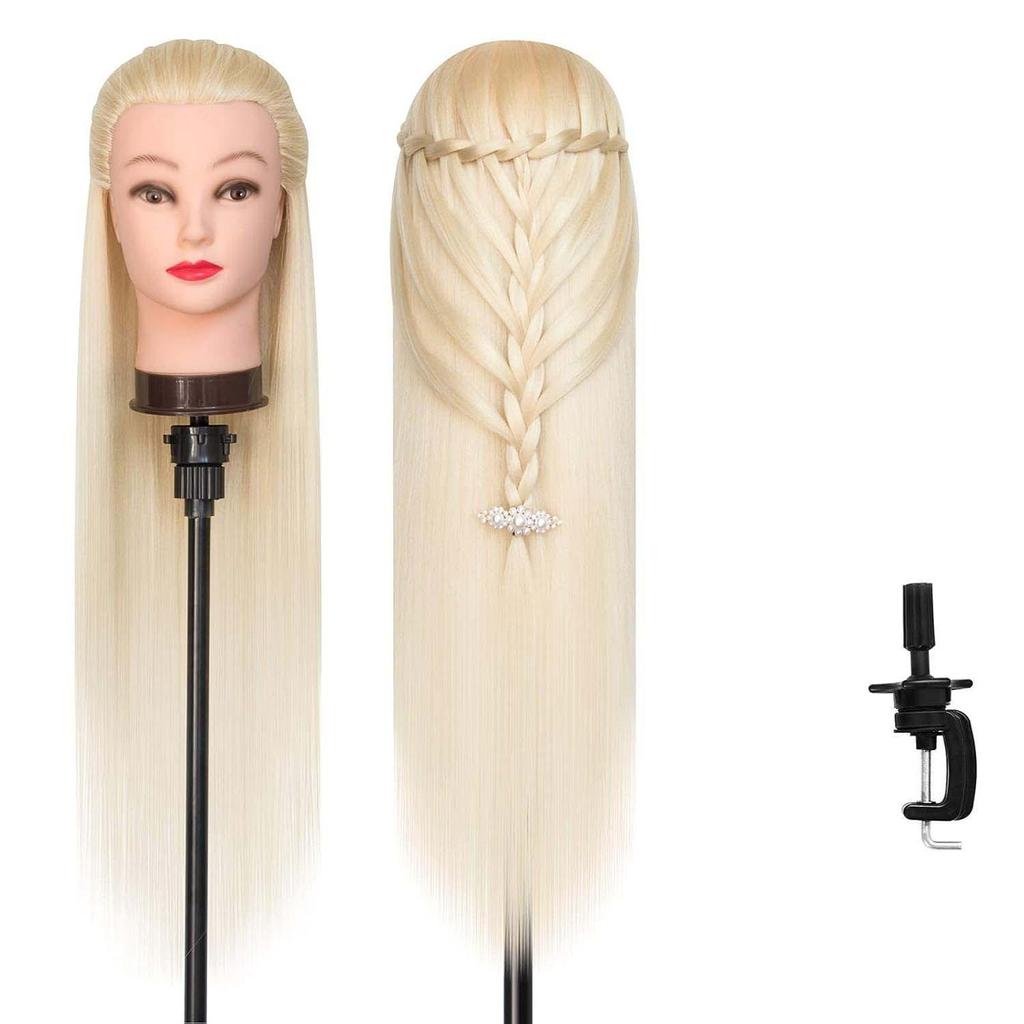 High Temperature Fiber Wig Mannequin Head for Hairdressing and Haircutting Training