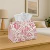 1pc Pink Floral Tissue Holder - Chic Rose & Gentle Design, Suitable for Office, Gatherings, Vehicle for Living Space, Kitchen, Occasions - Ornamental 