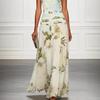 European and American summer 2026 sexy v-neck retro flower print women's dress sleeveless backless waist dress