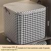 Houndstooth Quilt Storage Bag: Portable, Moisture & Mildew-Proof Zipper Box for Dormitory Organization