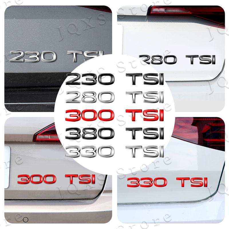 AABIO1 1Pcs 3D Metal Car Decor 300 330 380 280 230 TSI Emblem Badge Auto Bumper Trunk Sticker For Volkswagen Passat MK7 MK6 Jetta Polo