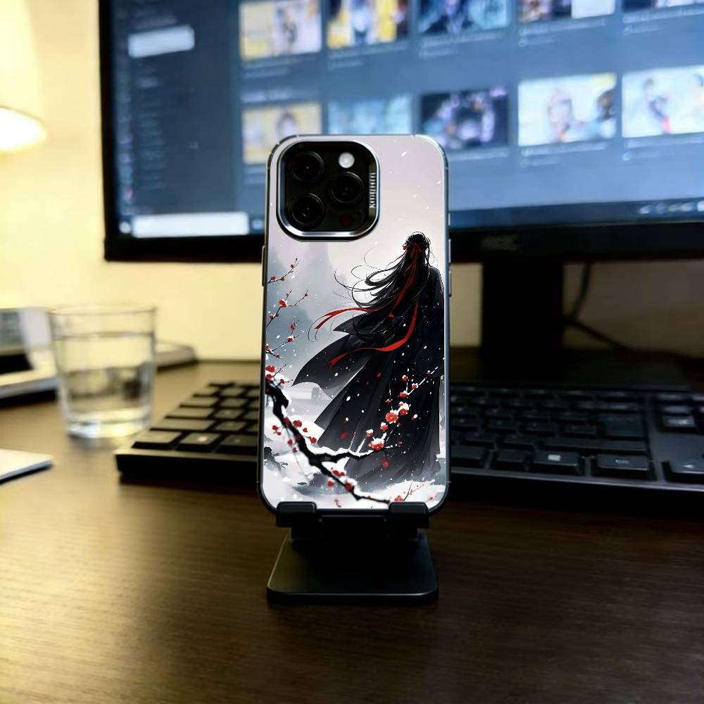 Chinese Danmei Anime MO DAO ZU SHI Phone Case For iPhone 17,16,15,14,13,12,11 Plus,Pro Max,XS,Colored Silver Plated Inside Cover