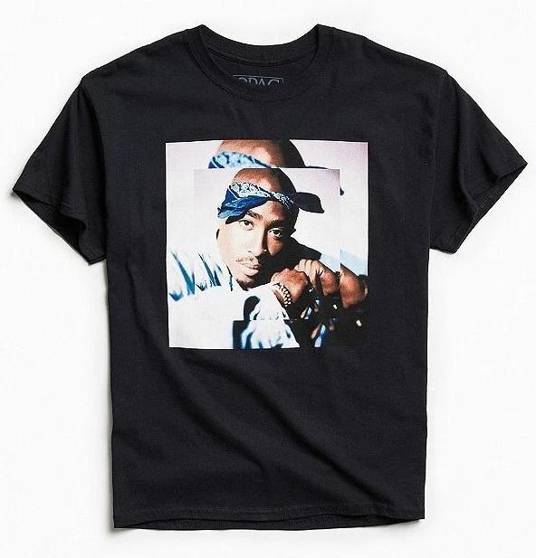 Tupac 2pac BLUES - DOUBLE UP - ME AGAINST THE WORLD 100% Cotton T-shirt Mens Tees Top NEW 100% Authentic S
