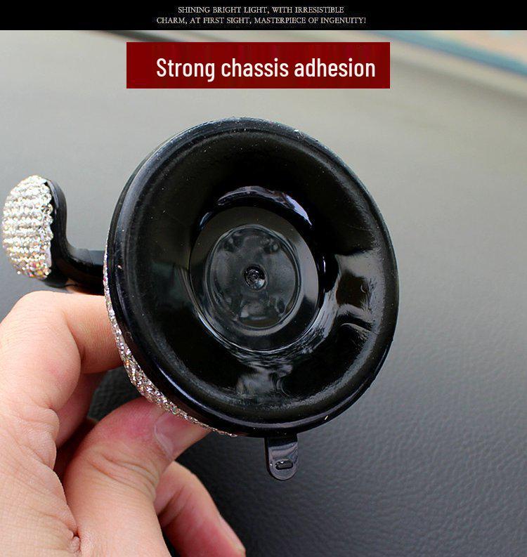 Diamond-Studded Car Phone Holder: Air Vent & Suction Cup, Universal Multifunctional Mount for Women