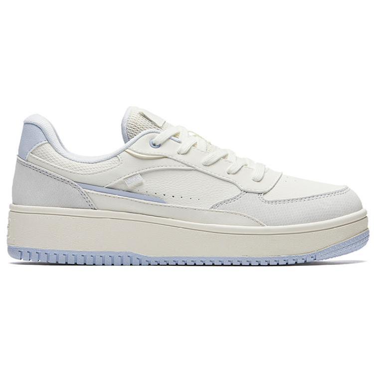 Anta Comfortable Trendy Slip Resistant Durable Low Top Skate Shoes Women Sneakers White Gray Blue 922448018-5