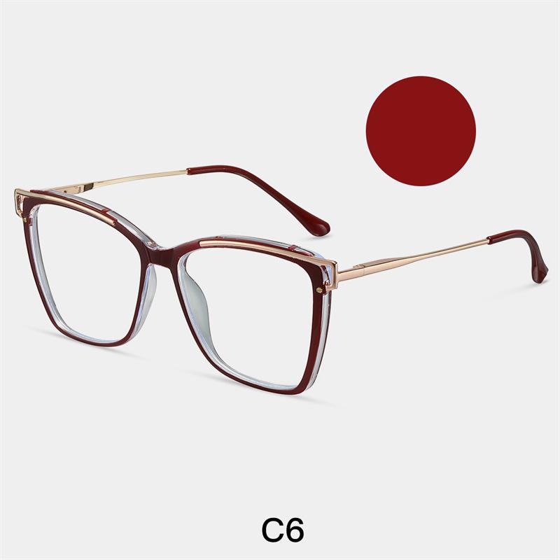 Clear Green Presbyopia Glasses Anti Blue Light  Spring Hinge Luxury Women'S Eyeglasses Oversized Square Reading Glasses