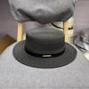 Straw summer new French hollow flat top straw hat unisex sunshade sunscreen vacation breathable top hat
