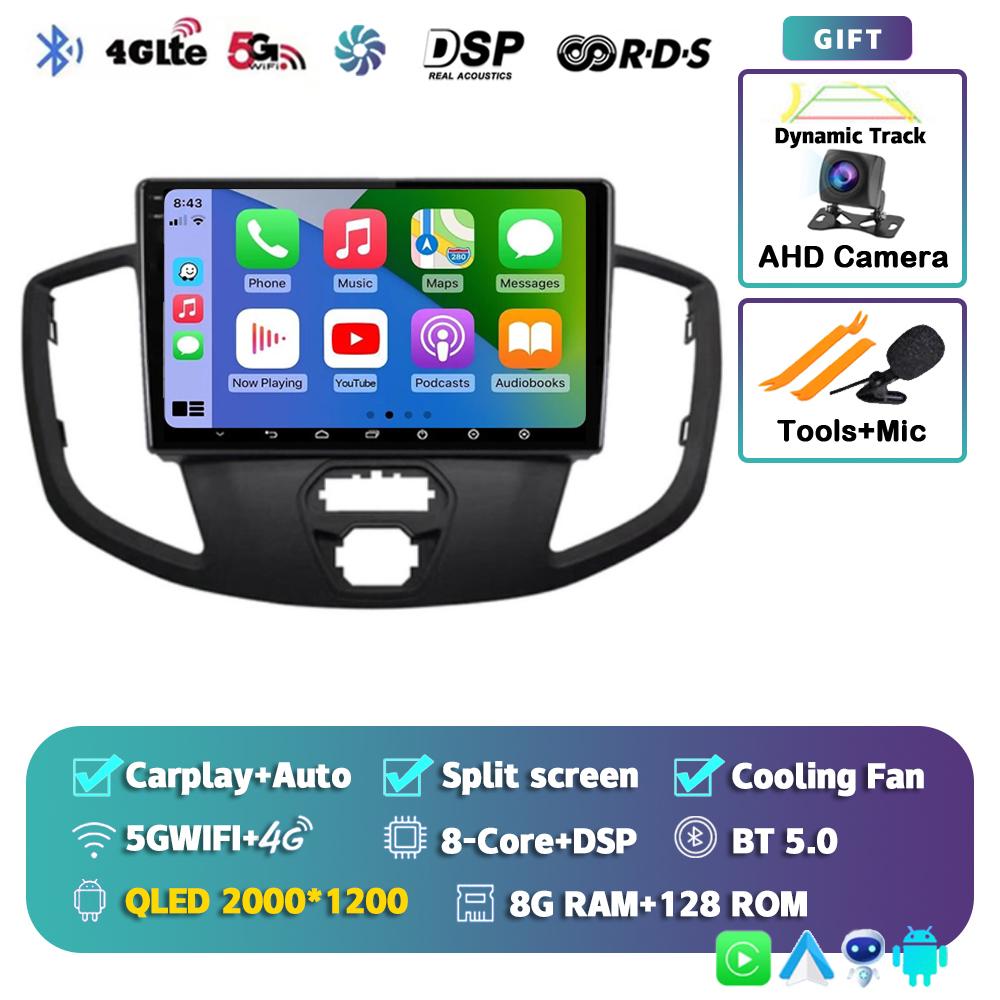 Android 14 Carplay Auto For Ford Transit 2013 - 2018 Car Radio 4G+WIFI Player Multimedia Stereo Navigation Video Head Unit GPS