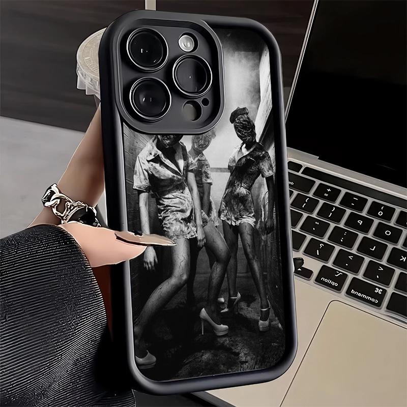 Handyhülle für iPhone 17 Air 16E 15 16 Pro Max Silent Hill Horror Thema Hülle 14 Plus 13 12 Mini Weiche Schale Silikon Fundas