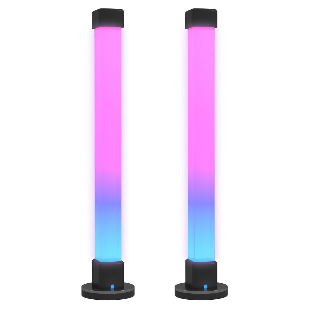 Set of Table Lamps with Remote Control App Bluetooth Synchronization with Music and Timer White