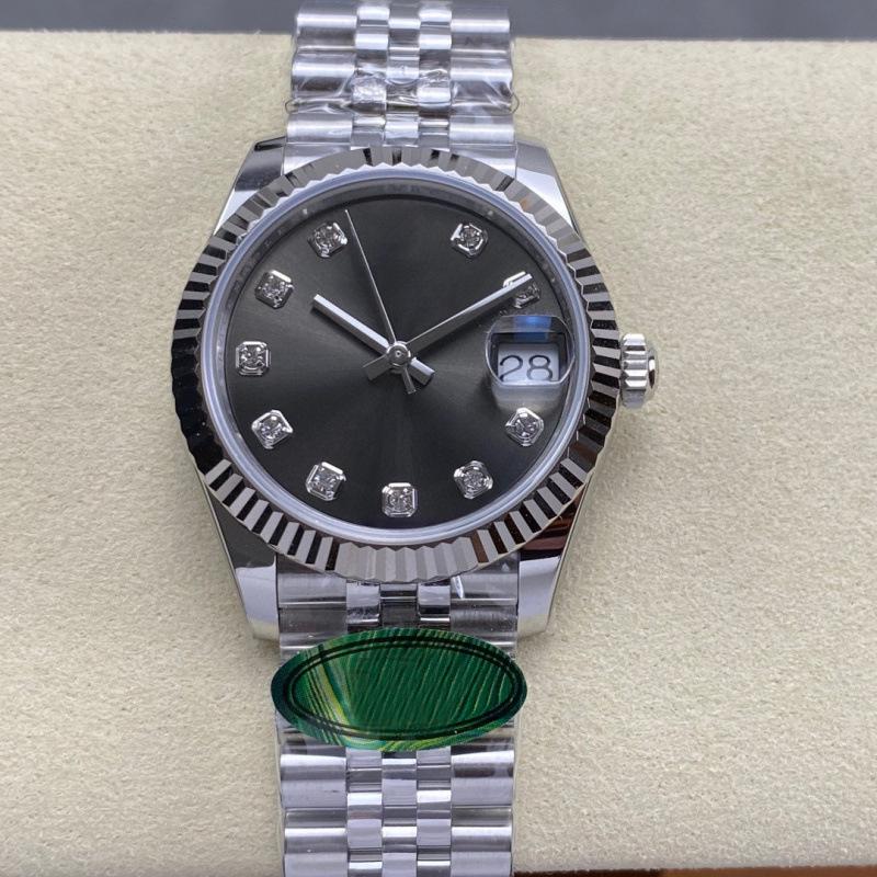 Lao Jia Ri Zhi Dvoubarevné pánské automatické hodinky 31 mm, perleť, nerezová ocel, s diamanty, funkce kalendáře