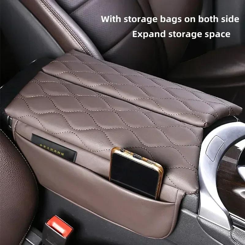 Car Armrest Cover Pad For Mercedes Benz GLC X253 2016-2022 EQC 2020-2022 Leather Anti-Scratch Center Console Cover Cushion