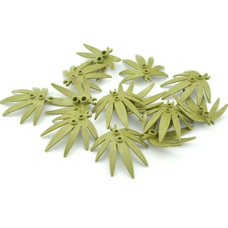 MOC Coconut palm leaves Accessories DIY City Bricks Leaves Building Blocks Set Plant Tree Grass Flower leaf Garden Scene