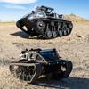 RC Tracked Tank With Full-Proportional Remote Control Car Powerful Offroad For All Terrains With Led Lights And Alloy Door Open