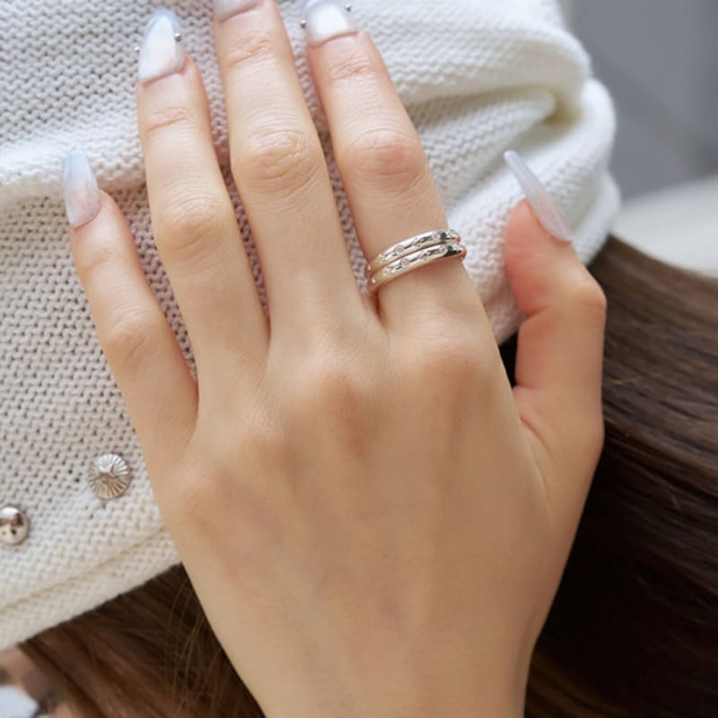 XANADU CARVING SPARKLE RING silver