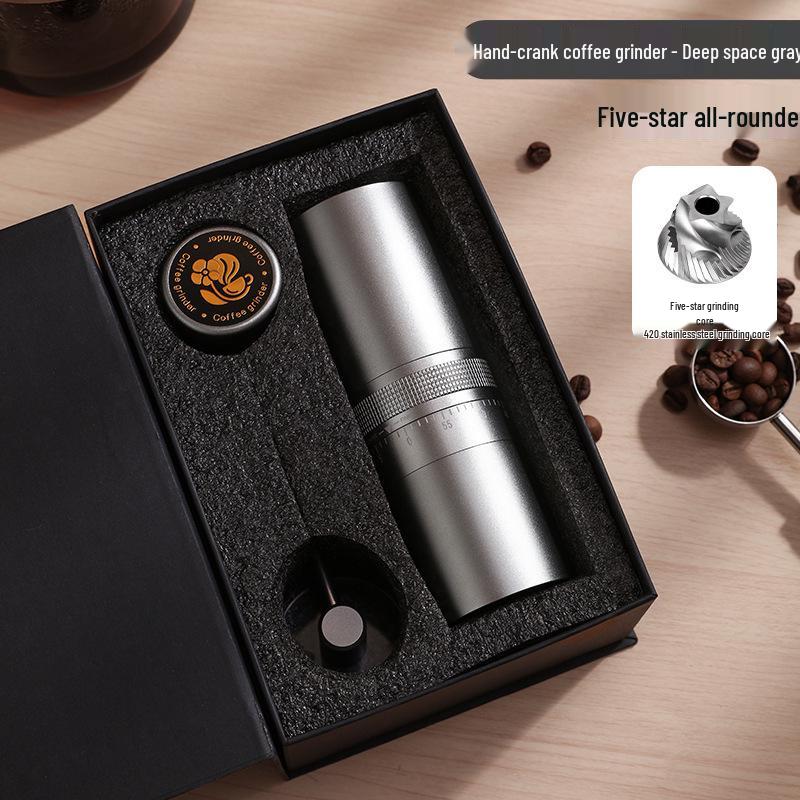 Luxury Conical Burr Hand-Crank Coffee Grinder for Italian Drip Coffee and Hand-Pour Brewing